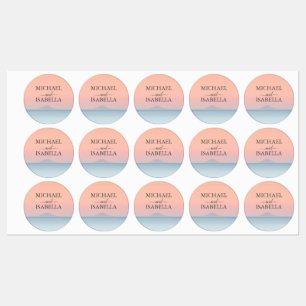 Hochzeit am Meer unter dem Himmel Etiketten