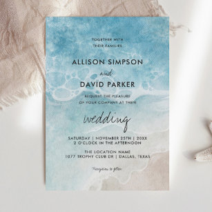 Hochzeit am Minimalistischen Strand Einladung