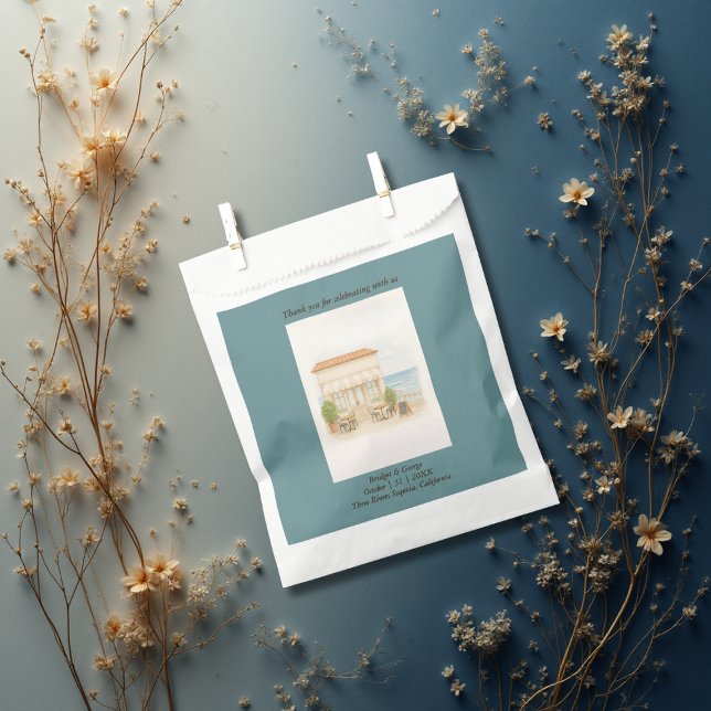 Hochzeit am Mittelmeer, Aquarellplatz Geschenktütchen (Von Creator hochgeladen)