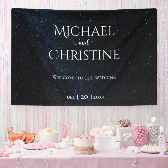 Hochzeit am Nachthimmel unter den Sternen Banner (Party)