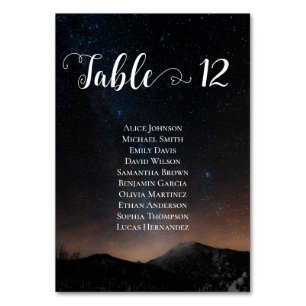 Hochzeit am Nachthimmel unter den Sternen Tischnummer