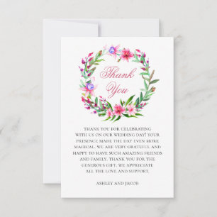 Hochzeit am Reiseziel. Tropische Blumen Dankeschön Einladung