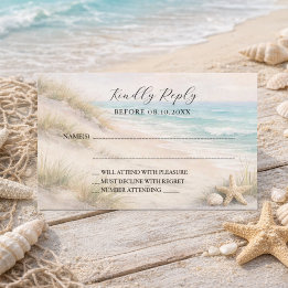 Hochzeit am Strand Antwort RSVP Mitteilungskarte