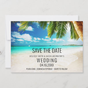 Hochzeit am Strand des Tropical Destination Save The Date