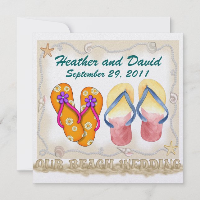 Hochzeit am Strand Einladung (Vorderseite)