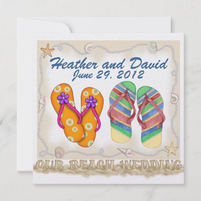 Hochzeit am Strand Einladung (Vorderseite)