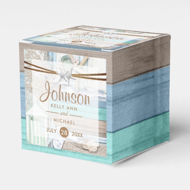 Hochzeit am Strand Geschenkschachtel (Vorderseite)
