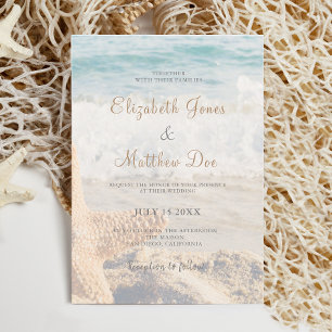 Hochzeit am Strand - Hochzeit am Meer - Romantisch Einladung