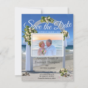 Hochzeit am Strand mit weißen Rose Einladung