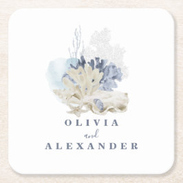 Hochzeit am Strand Rechteckiger Pappuntersetzer