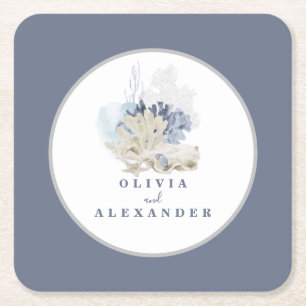 Hochzeit am Strand Rechteckiger Pappuntersetzer