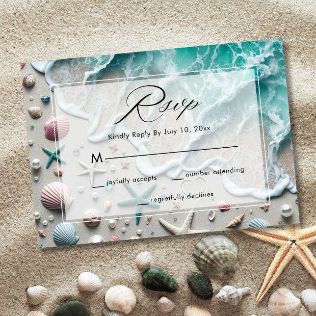Hochzeit am Strand RSVP Karte (Von Creator hochgeladen)