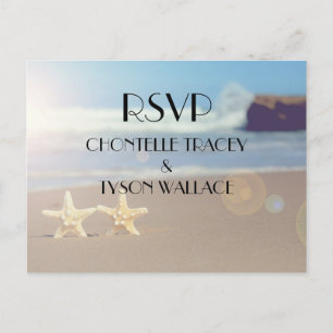 Hochzeit am Strand Rsvp Postkarte