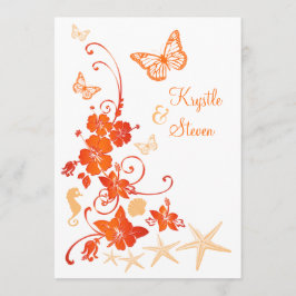 Hochzeit am Strand | Sand, Orange, Weiß | BLUME Einladung