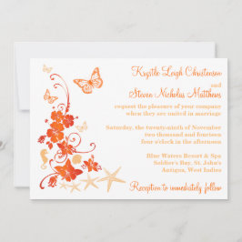 Hochzeit am Strand | Sand, Orange, Weiß | BLUME Einladung