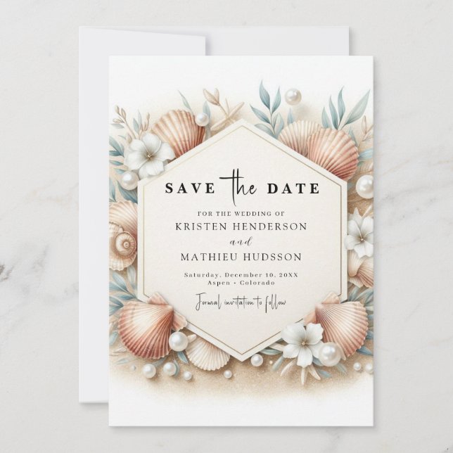 Hochzeit am Strand Save The Date (Vorderseite)