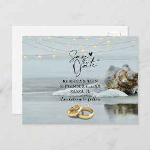 Hochzeit am Strand Save the Date Postkarte