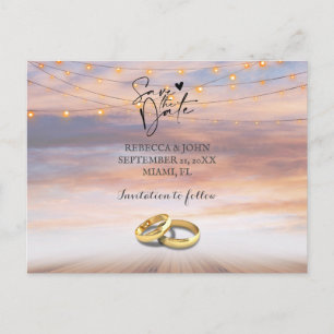 Hochzeit am Strand Save the Date Postkarte
