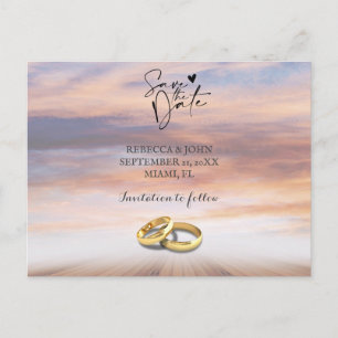 Hochzeit am Strand Save the Date Postkarte