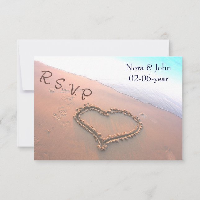 Hochzeit am Strand UAWG standard 3,5 x 5 RSVP Karte (Vorderseite)