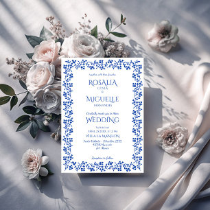 Hochzeit an der Vintagen Blumengrenze Einladung