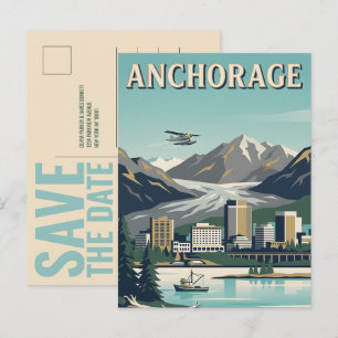 Hochzeit Anchorage Alaska - Termin speichern Postkarte