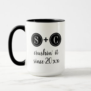 Hochzeit   Anniversary Monogram Initials Couple Tasse