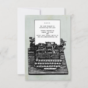 Hochzeit-Antwort auf alter Schreibmaschine RSVP Karte