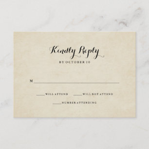 Hochzeit-Antwortkarte im französischen Vintage-Sti RSVP Karte