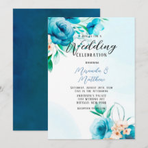 Hochzeit aquamarin und peach Wassercolor Florals