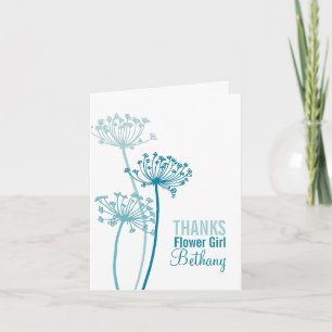 Hochzeit aquamarine aqua Blume Mädchen danke Ihnen