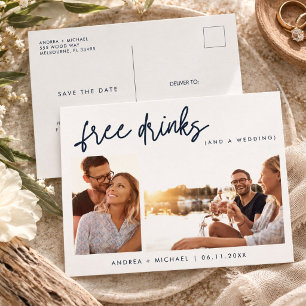 Hochzeit auf Budget - Save the Date Einladungspostkarte
