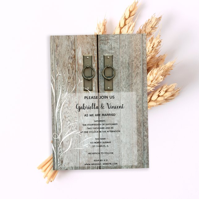 Hochzeit auf dem Landgut "Double Barn Doors" Einladung (This Barn Door Wedding Invitation is perfect inspo for your country farm or ranch marriage ceremony.)