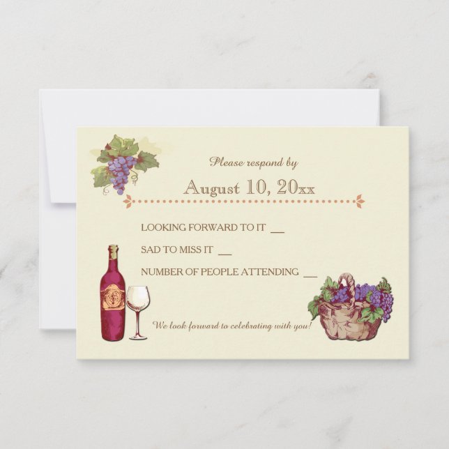 Hochzeit auf dem Vineyard Response Card Einladung (Vorderseite)