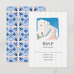 Hochzeit auf der griechischen Insel Santorin im Mi RSVP Karte