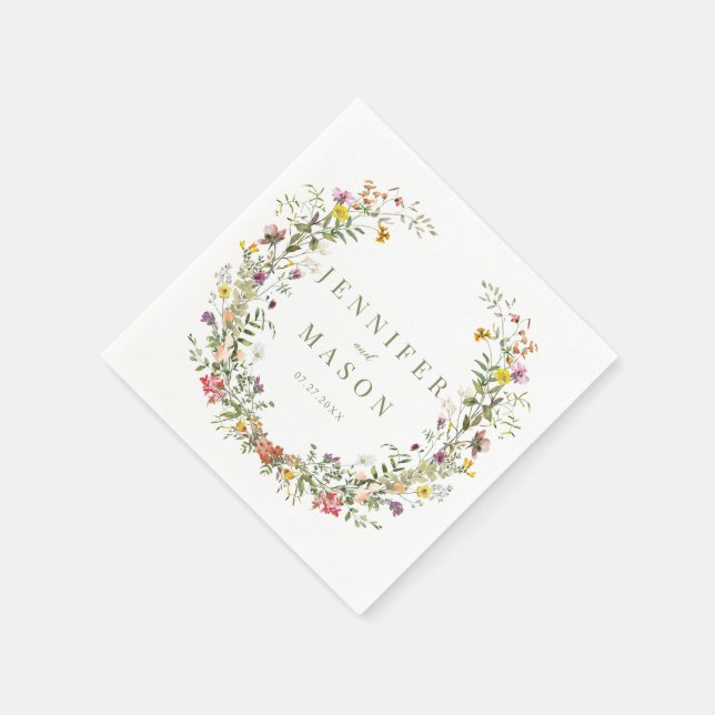 Hochzeit auf der Wiese Wildblume Papa Napkins Serviette (Ecke)