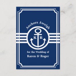 Hochzeit auf einem Boot - Anker Aweigh RSVP Karte