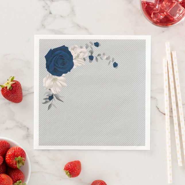 Hochzeit auf grauem Blume Serviette (Beispiel)