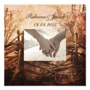 Hochzeit auf rustikalem Western Fotodruck