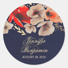 Hochzeit auf See und in Gold Runder Aufkleber