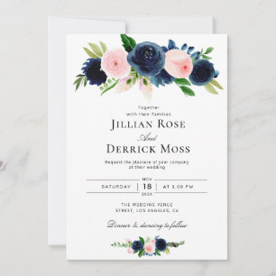 Hochzeit auf See und Rose Einladung