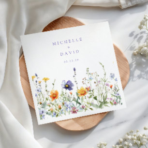 Hochzeit auf Wildblume Serviette