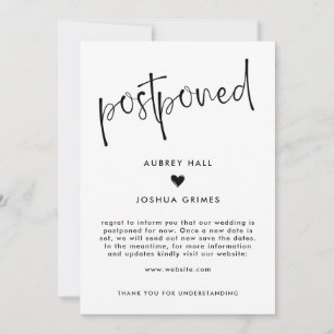 Hochzeit aufgeschoben: Herz & Handschrift Einladung