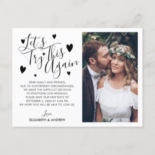Hochzeit Aufschub Datum Ändern Erneut Versuchen Fo Ankündigungspostkarte