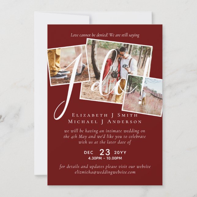 Hochzeit Aufschub Terminänderung Empfangsfeier (Vorderseite)
