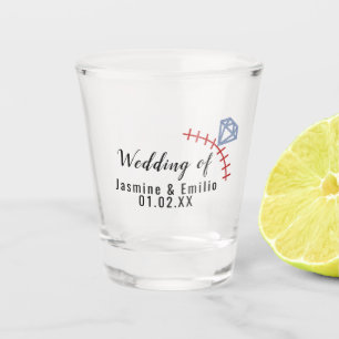 Hochzeit Baseball Logo Paare Name Schnapsglas