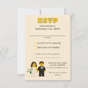 Hochzeit Bausteine Klassische Spielzeugblöcke RSVP Karte