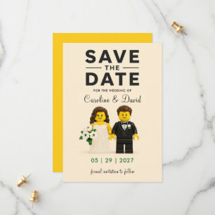 Hochzeit Bausteine Spielzeugblöcke Charaktere Save The Date