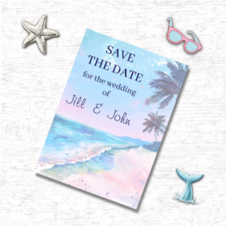 Hochzeit Beach Tropical Save The Date Einladung