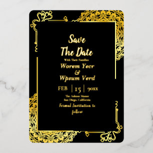 Hochzeit Beauty and The Beast - Save The Date Folieneinladung